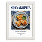Spanakopita – Greek Dish, Restaurant Wall Decor, placed in minimal white frame