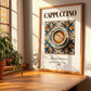 Cappuccino – Italian Coffee, Coffeehouse Still Life, no-text version framed in wood