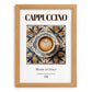 Cappuccino – Italian Coffee, Coffeehouse Still Life, set in oak frame
