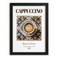 Cappuccino – Italian Coffee, Coffeehouse Still Life, in sleek black frame