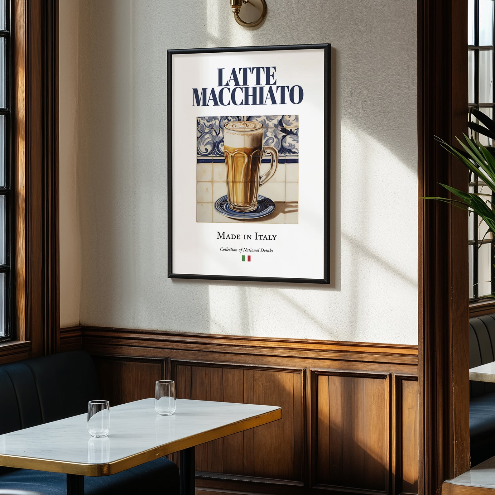 Latte macchiato – Italian Coffee, Book Café Print, clean layout with no caption