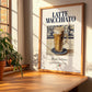Latte macchiato – Italian Coffee, Book Café Print, no-text version framed in wood