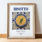 Risotto – Italian Rice Dish, Bistro Wall Art, in wooden frame leaning on the floor