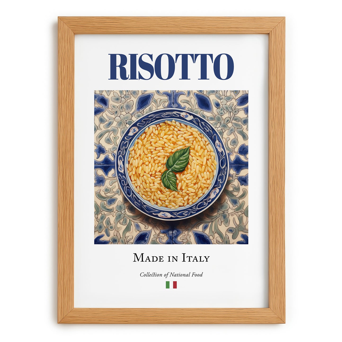 Risotto – Italian Rice Dish, Bistro Wall Art, set in oak frame