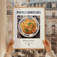 Pasta carbonara – Italian Pasta, Trattoria Wall Art, styled in a charming Paris street view
