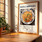 Pasta carbonara – Italian Pasta, Trattoria Wall Art, no-text version framed in wood