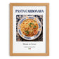 Pasta carbonara – Italian Pasta, Trattoria Wall Art, set in oak frame
