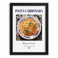 Pasta carbonara – Italian Pasta, Trattoria Wall Art, in sleek black frame