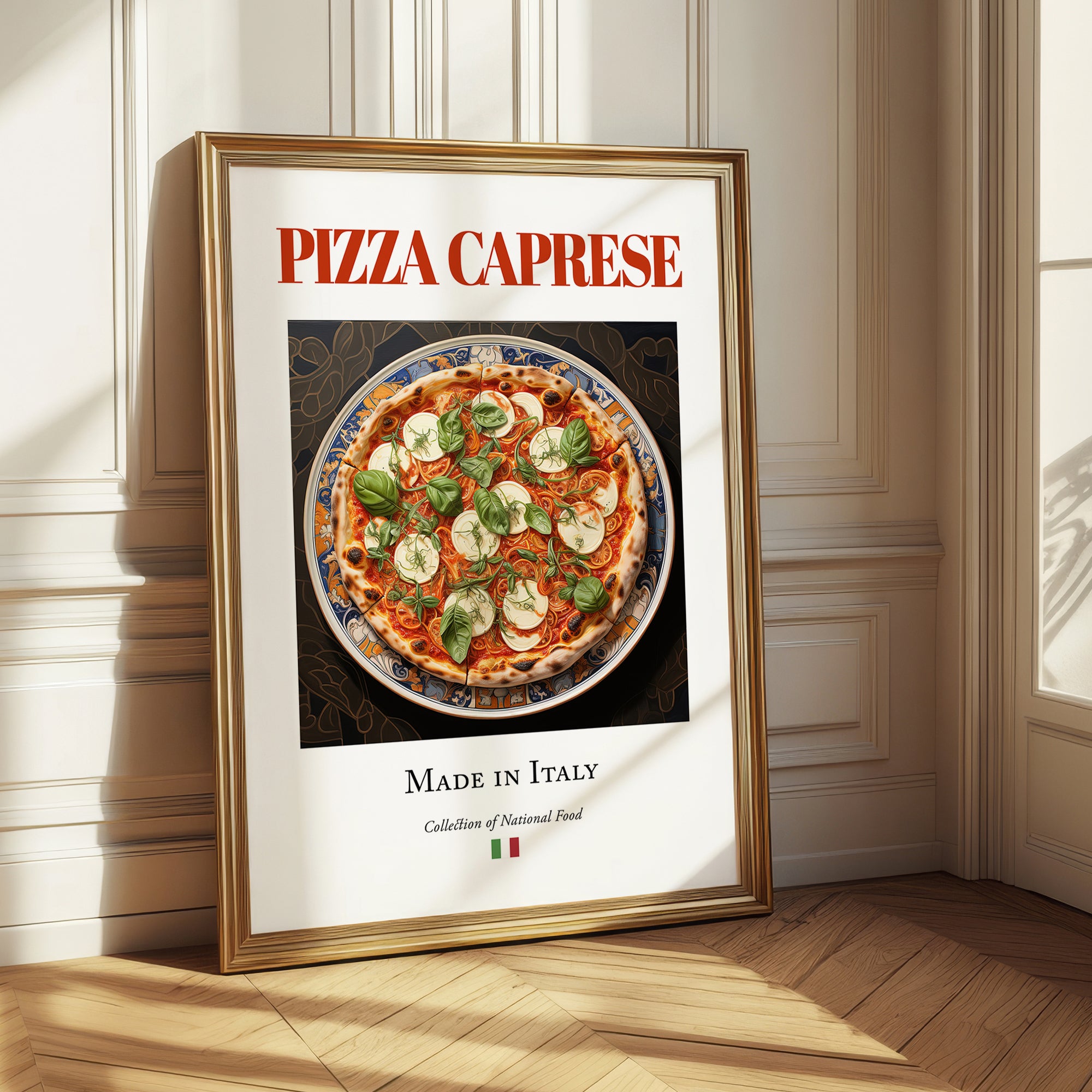 Pizza Caprese – Italian Pizza, Restaurant Illustration