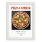 Pizza Caprese – Italian Pizza, Restaurant Illustration, placed in minimal white frame