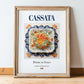 Cassata – Italian Dessert Dish, Restaurant Poster, in wooden frame leaning on the floor