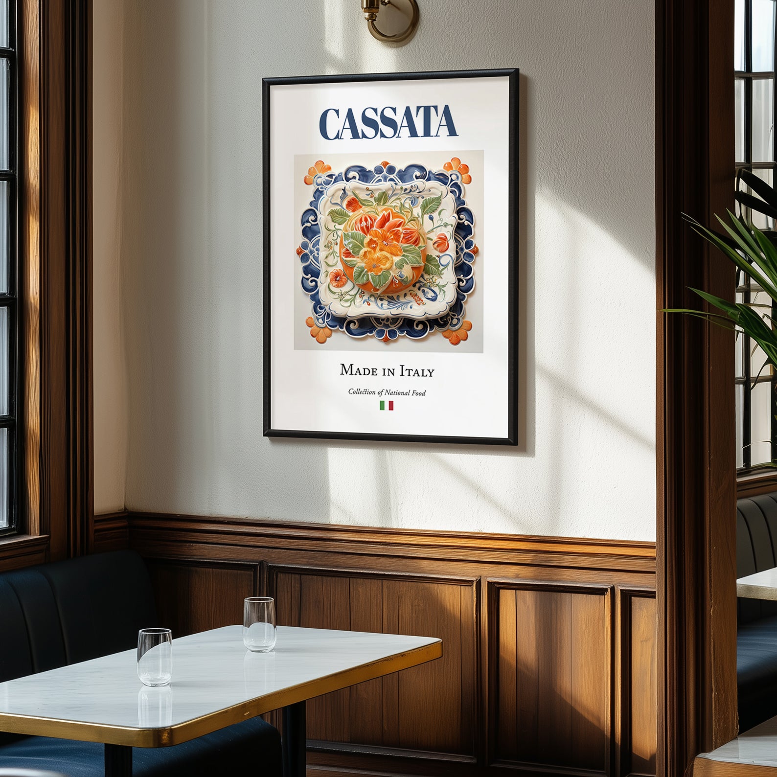Cassata – Italian Dessert Dish, Restaurant Poster, clean layout with no caption