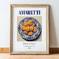 Amaretti – Italian Dessert Dish, Fine Dining Restaurant Illustration, in wooden frame leaning on the floor