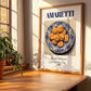 Amaretti – Italian Dessert Dish, Fine Dining Restaurant Illustration, no-text version framed in wood