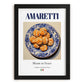 Amaretti – Italian Dessert Dish, Fine Dining Restaurant Illustration, in sleek black frame