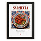 Salsiccia – Italian Meat Dish, Restaurant Print, in sleek black frame