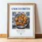 Gnocco fritto – Italian Dish, Restaurant Wall Art, in wooden frame leaning on the floor