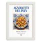 Agnolotti del plin – Italian Pasta, Osteria Illustration, placed in minimal white frame
