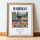 Barolo – Italian Red Wine, Wine Bar Painting, in wooden frame leaning on the floor