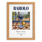 Barolo – Italian Red Wine, Wine Bar Painting, set in oak frame