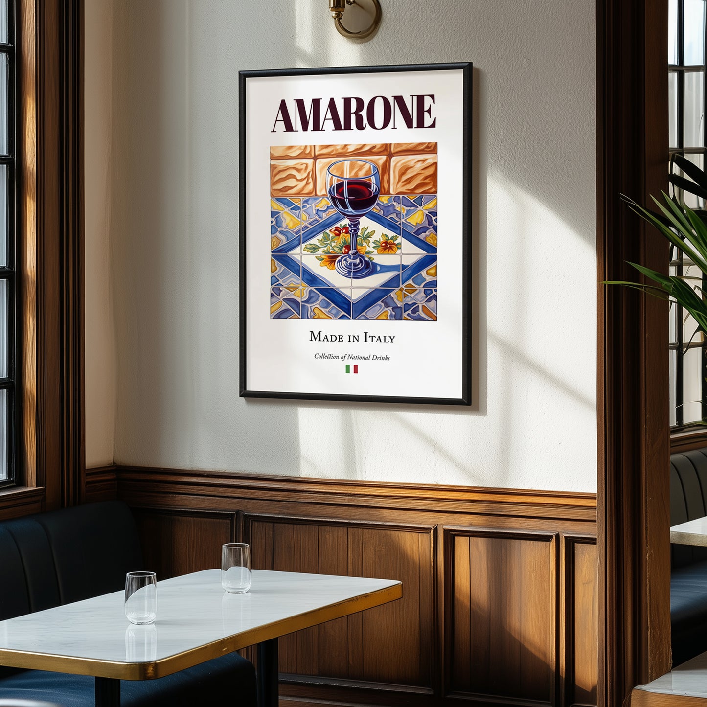 Amarone – Italian Red Wine, Wine Bar Illustration, clean layout with no caption