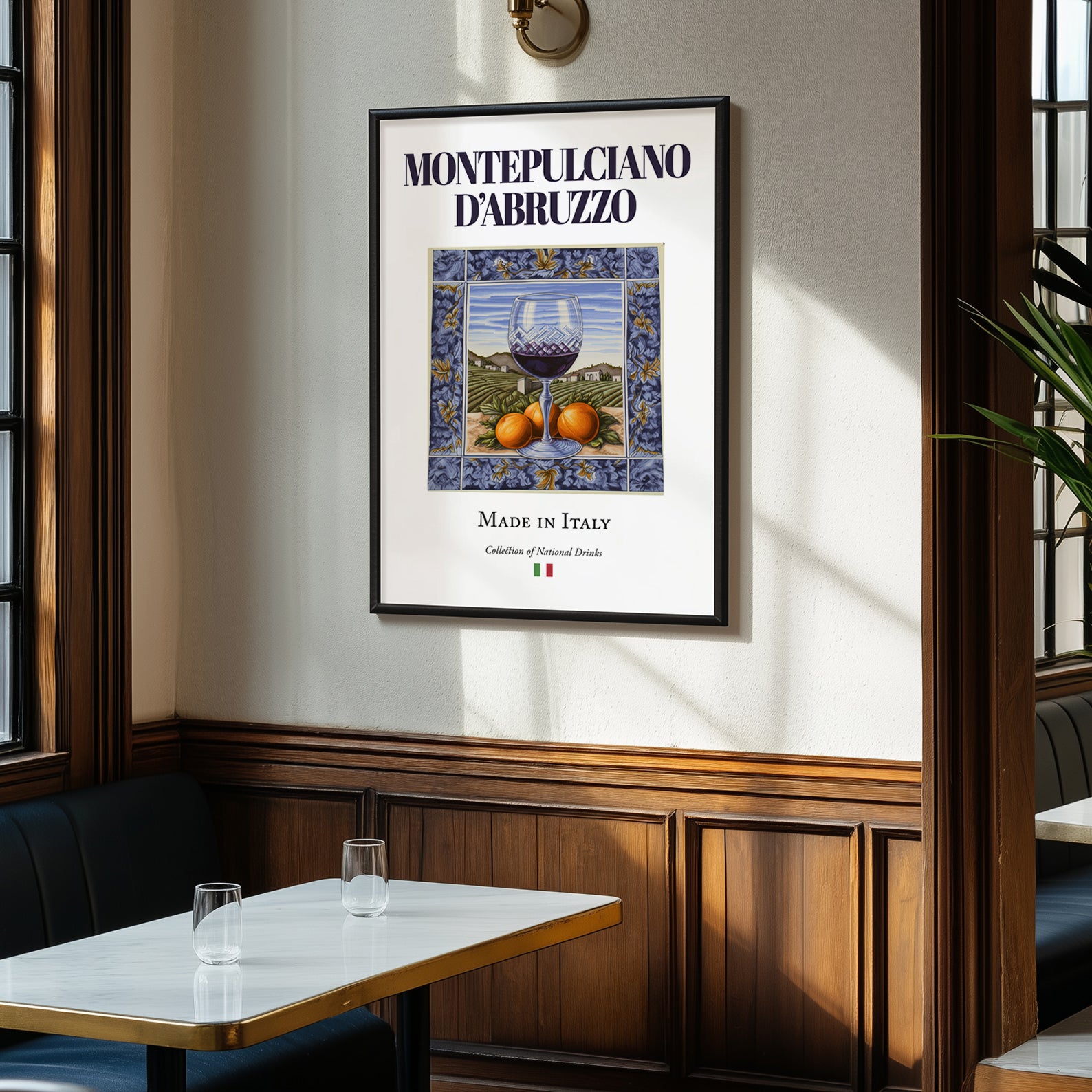 Montepulciano d'Abruzzo – Italian Red Wine, Vinoteca Poster, clean layout with no caption