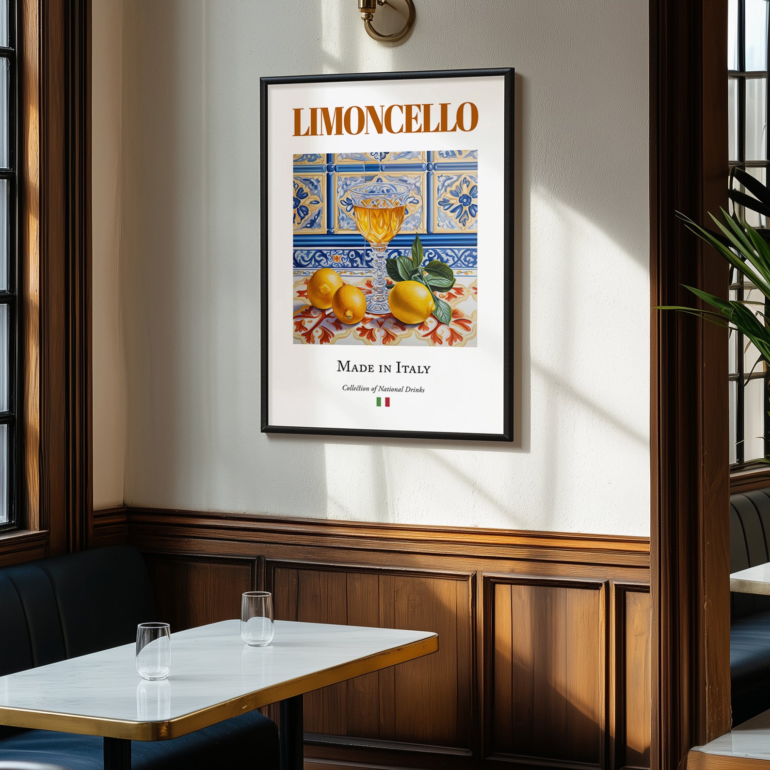 Limoncello – Italian Liqueur Drink, Rooftop Terrace Poster, clean layout with no caption