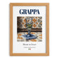 Grappa – Italian Spirit Drink, Jazz Bar Print, set in oak frame