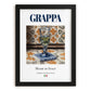 Grappa – Italian Spirit Drink, Jazz Bar Print, in sleek black frame