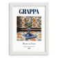 Grappa – Italian Spirit Drink, Jazz Bar Print, placed in minimal white frame