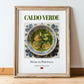 Caldo verde – Portuguese Soup Dish, Restaurant Wall Art, in wooden frame leaning on the floor