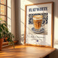 Flat White – Australian Coffee, Street Café Print, no-text version framed in wood