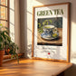 Green Tea – Chinese Tea, Tea Room Wall Art, no-text version framed in wood