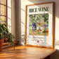 Rice Wine – Chinese Wine, Wine Bar Painting, no-text version framed in wood