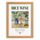 Rice Wine – Chinese Wine, Wine Bar Painting, set in oak frame