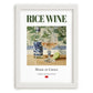 Rice Wine – Chinese Wine, Wine Bar Painting, placed in minimal white frame