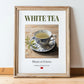 White Tea – Chinese Tea, Tea Room Wall Decor, in wooden frame leaning on the floor