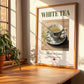 White Tea – Chinese Tea, Tea Room Wall Decor, no-text version framed in wood