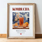 Kombucha – Chinese Beverage Drink, Hotel Lobby Poster, in wooden frame leaning on the floor