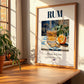 Rum – Cuban Spirit Drink, Rooftop Terrace Wall Decor, no-text version framed in wood