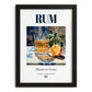 Rum – Cuban Spirit Drink, Rooftop Terrace Wall Decor, in sleek black frame