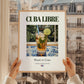 Cuba Libre – Cuban Cocktail Drink, Cocktail Lounge Wall Art, styled in a charming Paris street view