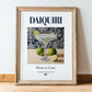 Daiquiri – Cuban Cocktail Drink, Rooftop Terrace Print, in wooden frame leaning on the floor
