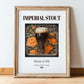 Imperial Stout – English Beer, Brauhaus Poster, in wooden frame leaning on the floor