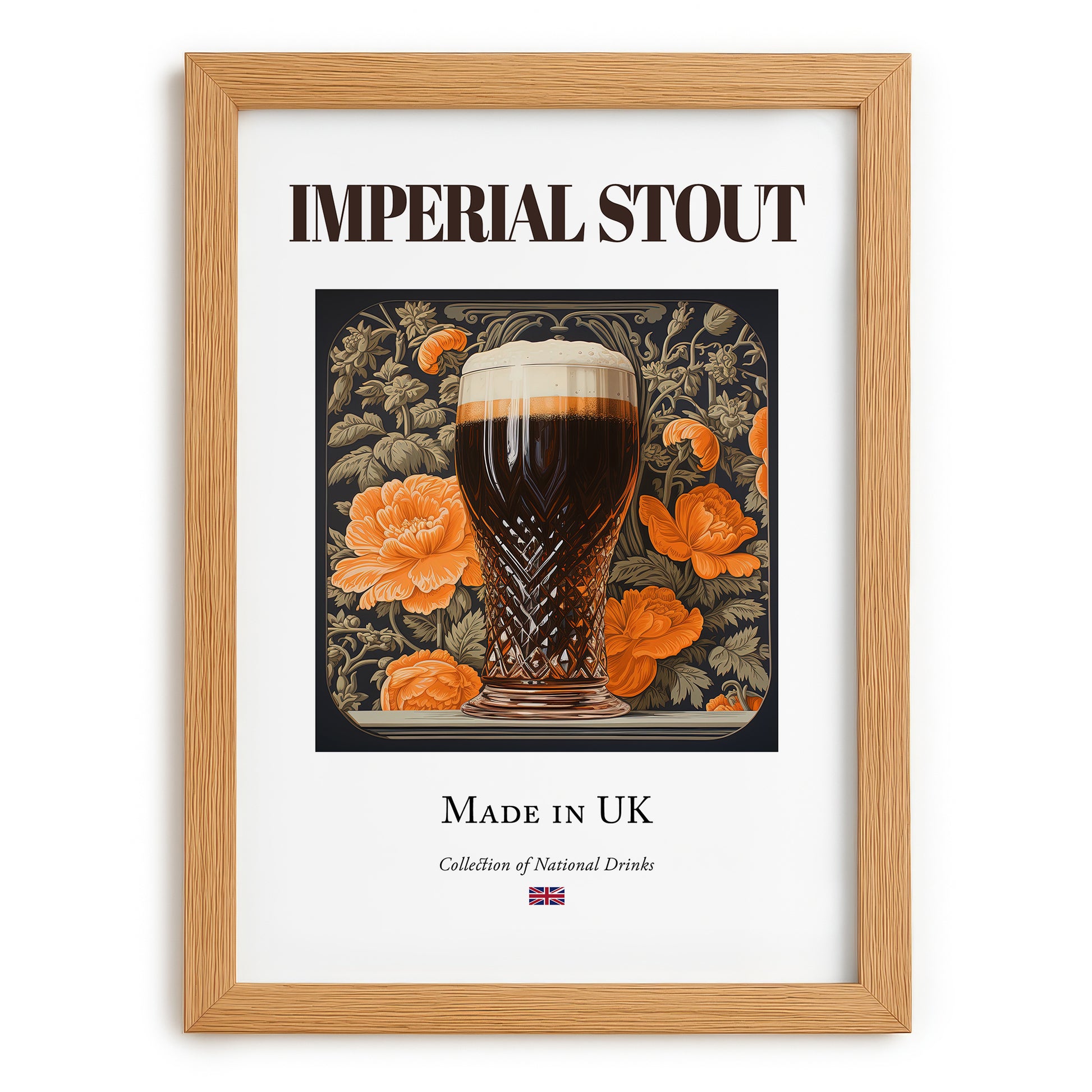 Imperial Stout – English Beer, Brauhaus Poster, set in oak frame