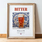 Bitter – English Beer, Brauhaus Poster, in wooden frame leaning on the floor