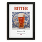 Bitter – English Beer, Brauhaus Poster, in sleek black frame
