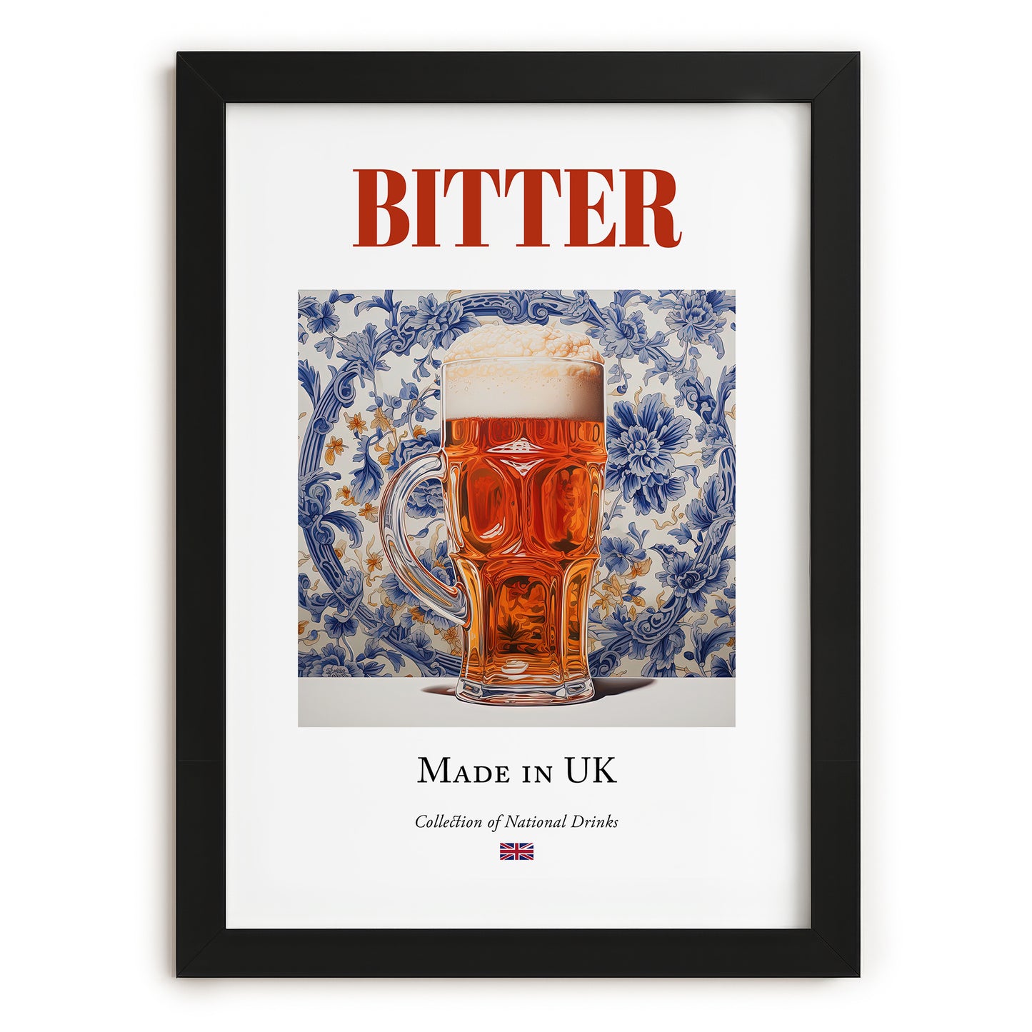 Bitter – English Beer, Brauhaus Poster, in sleek black frame