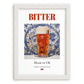 Bitter – English Beer, Brauhaus Poster, placed in minimal white frame