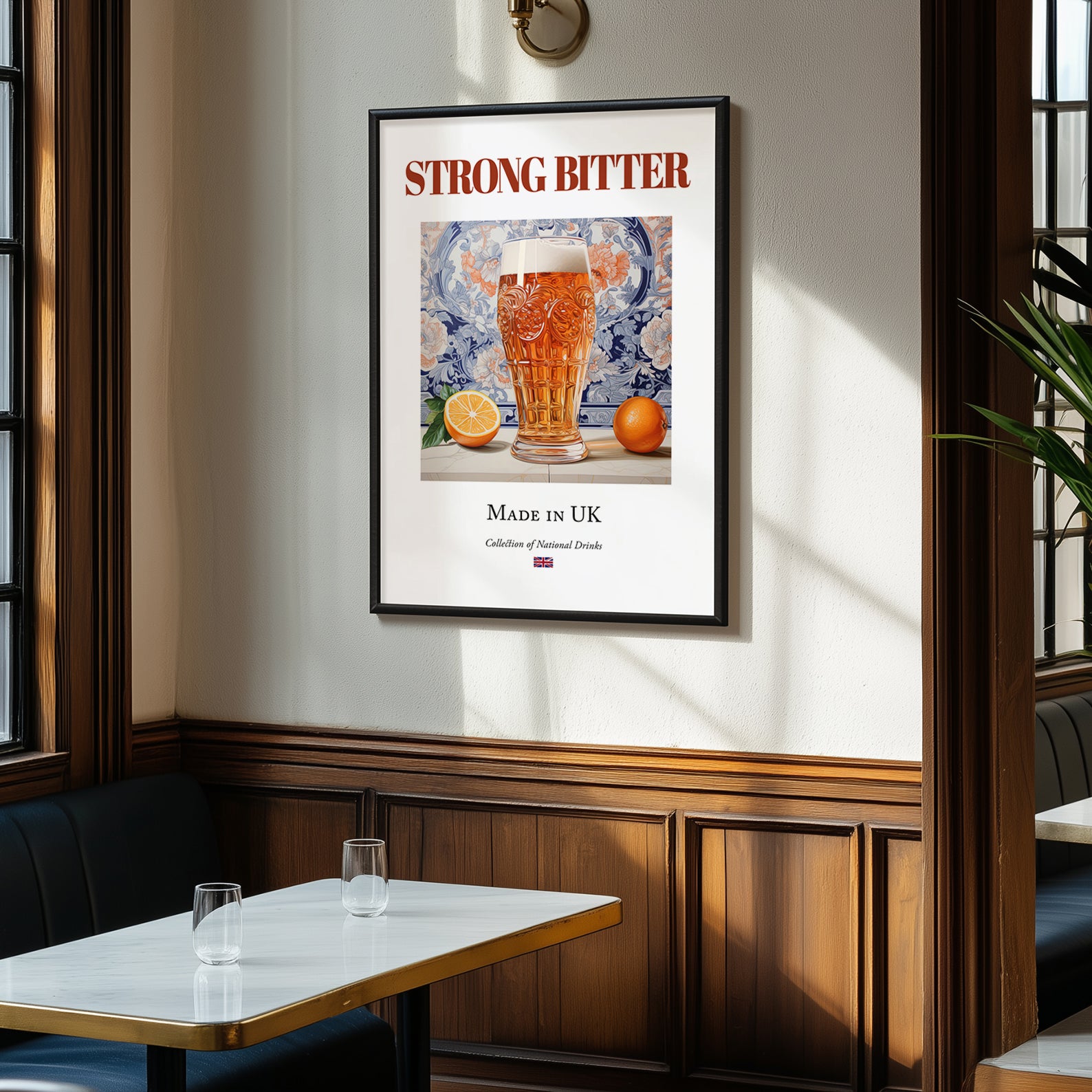 Strong Bitter – English Beer, Sports Bar Poster, clean layout with no caption
